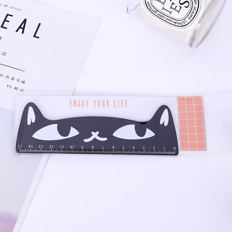 Kawaii 15cm Candy Colored Cat Wooden Ruler