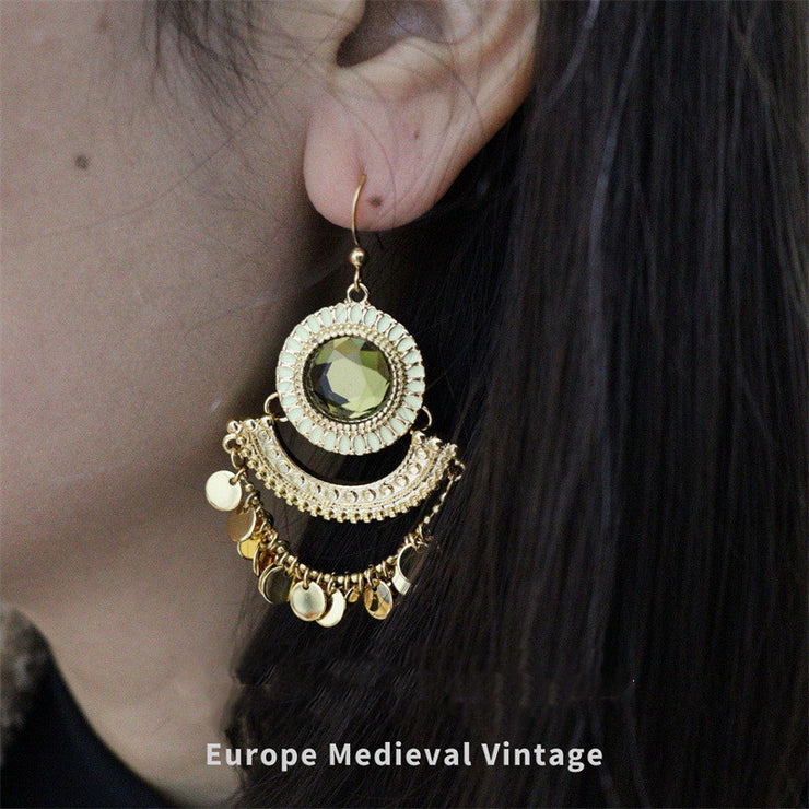 Handmade Citrine Elegant Retro French Earrings