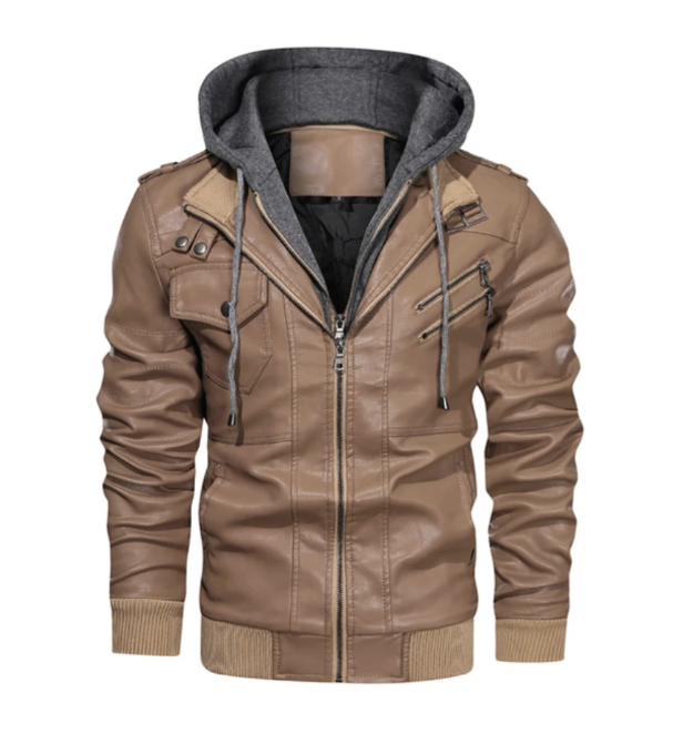 Wintermode Motorrad Lederjacke Männer Slim Fit Schräger Reißverschluss PU Jacken Herbst Herren Leder Biker Mäntel Warme Streetwear