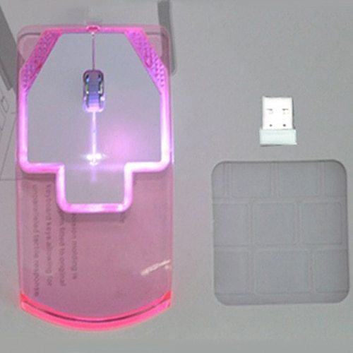 Creative Ultra-thin Transparent Wireless Optical Luminous Mouse