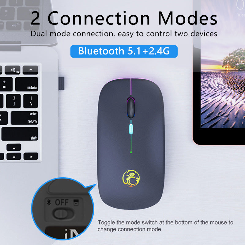 Luminous Charging Bluetooth Dual Mode Wireless Mouse