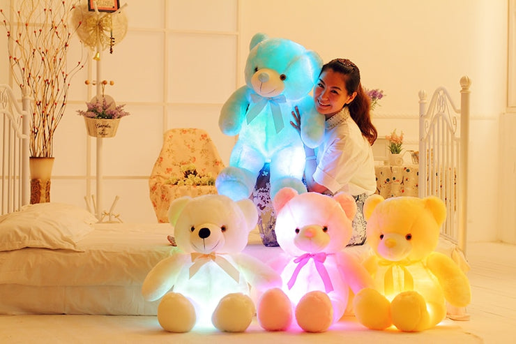 Kreatives Leuchten LED Teddybär Kuscheltiere Buntes leuchtendes für Kinder Kissen