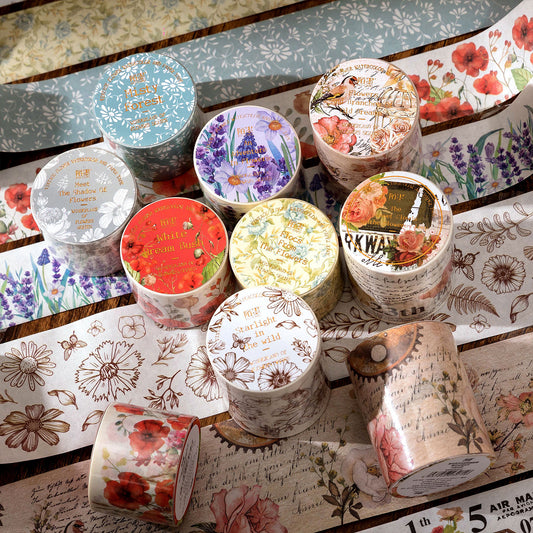 Women's Vintage Floral Watercolor Paper Tape