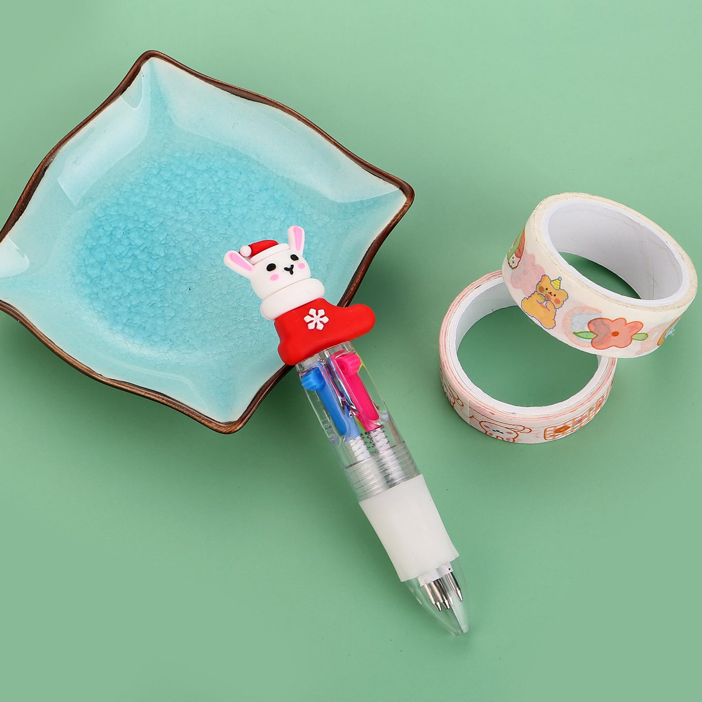 Christmas Mini Four-color Ballpoint Pen Color Pressing Pen