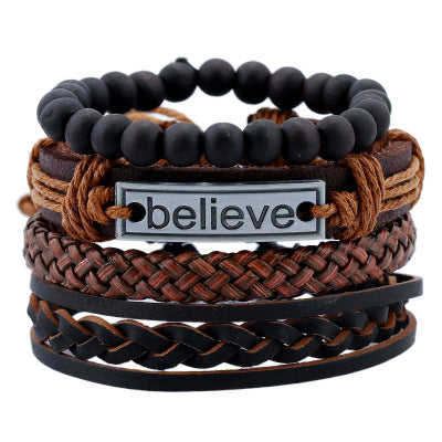 Believe Suit Herren Lederarmband