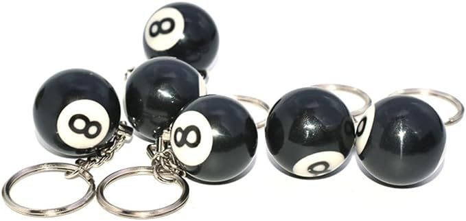 Pure Black No. 8 Billiards Keychain