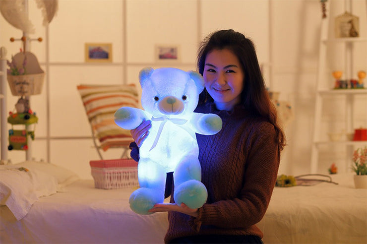 Kreatives Leuchten LED Teddybär Kuscheltiere Buntes leuchtendes für Kinder Kissen