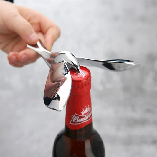 Kitchen Gadgets Flying Bird Bottle opener Multifunction aler Zinc alloy Beer cap opener Creative Pinball Balanced Bird Metal Wine opener