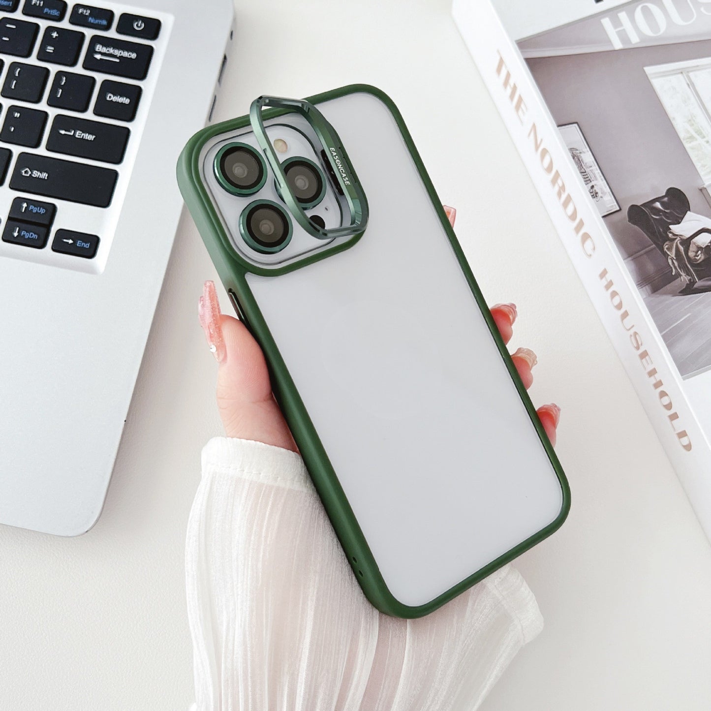 Metal Lens Invisible Bracket Phone Case