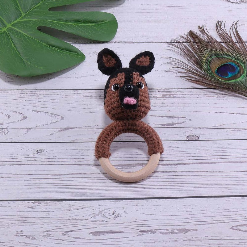 Baby Rattle Hand Woven Cartoon Animal Bracelet Newborn Soothing Doll