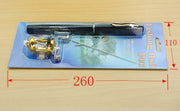 Telescopic drum pen rod fishing gear set