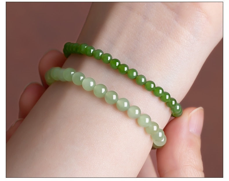 ICE Clear Water Scattered Beads Natural Xinjiang Jade Bracelet