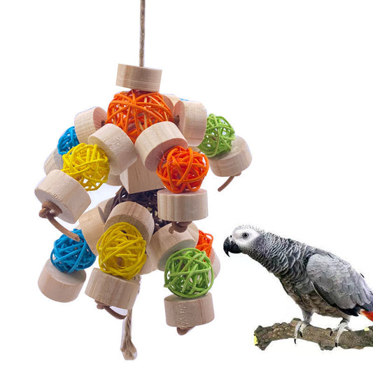 Toy Bird Vine Bal Wood Nibbling Bird