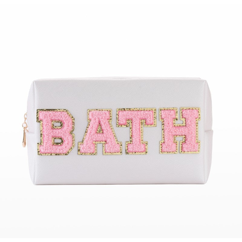 Towel Embroidery Letters Sticker Makeup Outdoor Travel Toiletry Bag