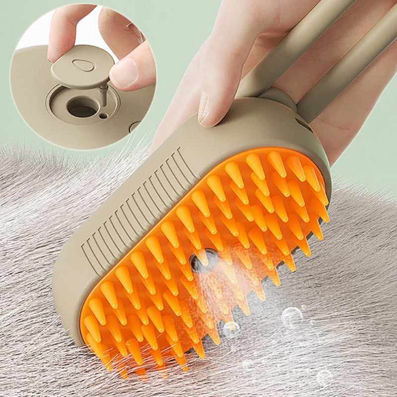 Steam brush for cats and dogs 3-in-1, electric spray brush