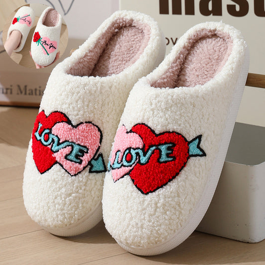 Slippers Fashionable Plush Slippers for Valentine's Day