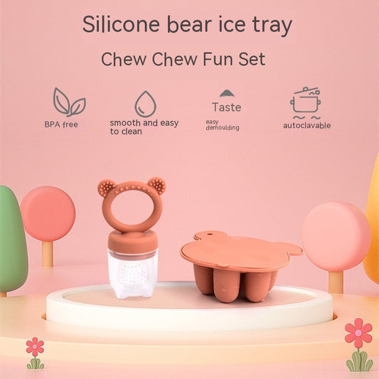 Household bear ice cream bowl Happy Bite silicone suit