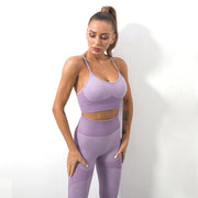 Nahtlos gestrickter Sling-Sport-BH für Damen, Yoga-Anzug