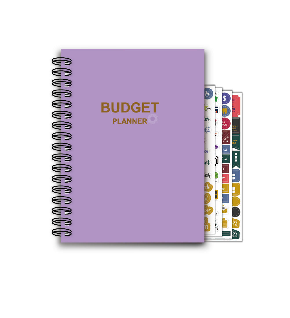 Coil Notebook Aufkleber Monatliche Finanz planung Englisch Budget Buch Anzug