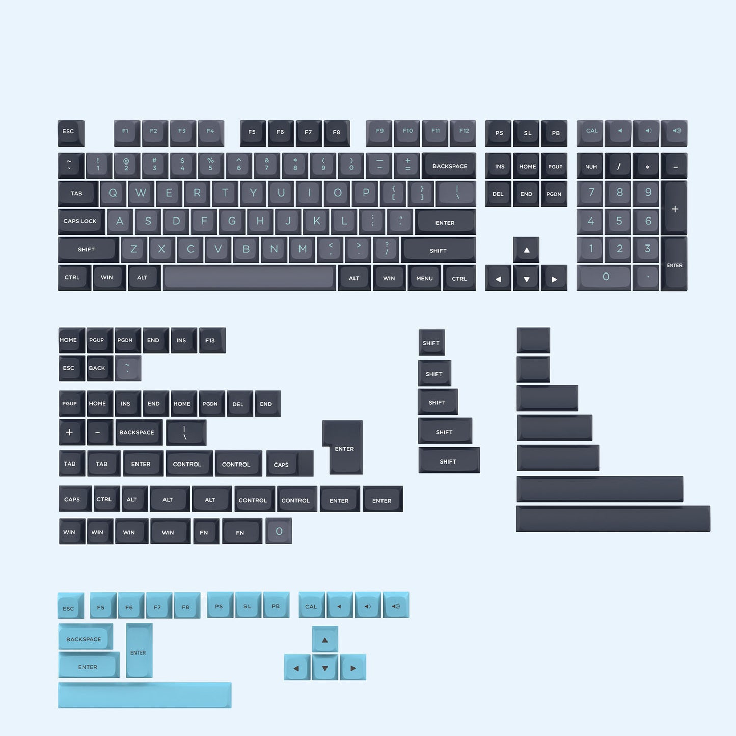 Kabellose mechanische Gaming-Tastatur mit 184 Tasten und PBT-Tastenkappen