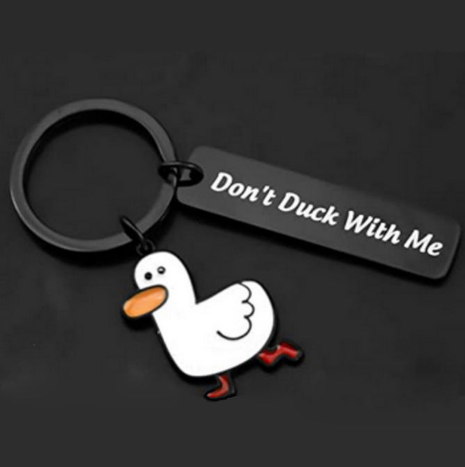 Cute Pet Duck Shape Stainless Steel Key Ring