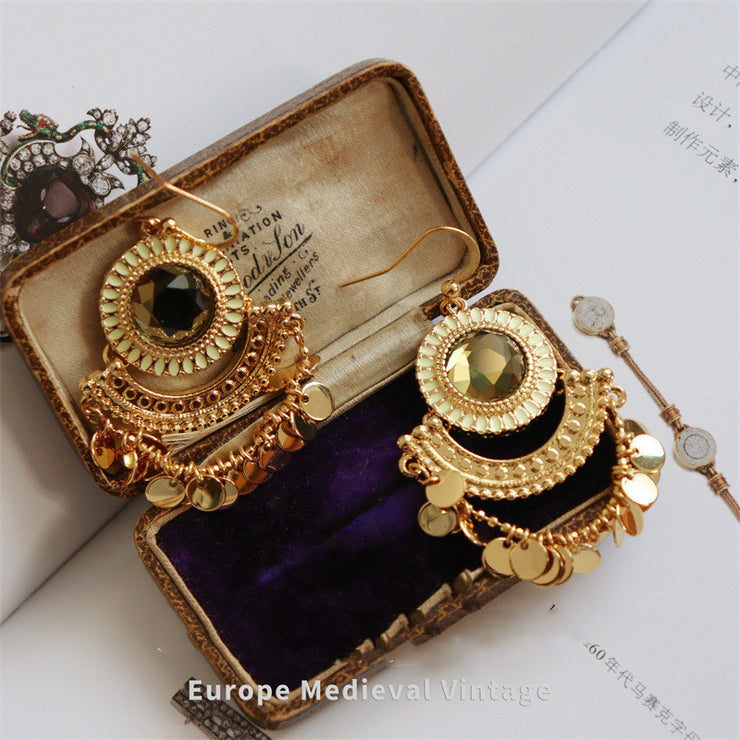 Handmade Citrine Elegant Retro French Earrings