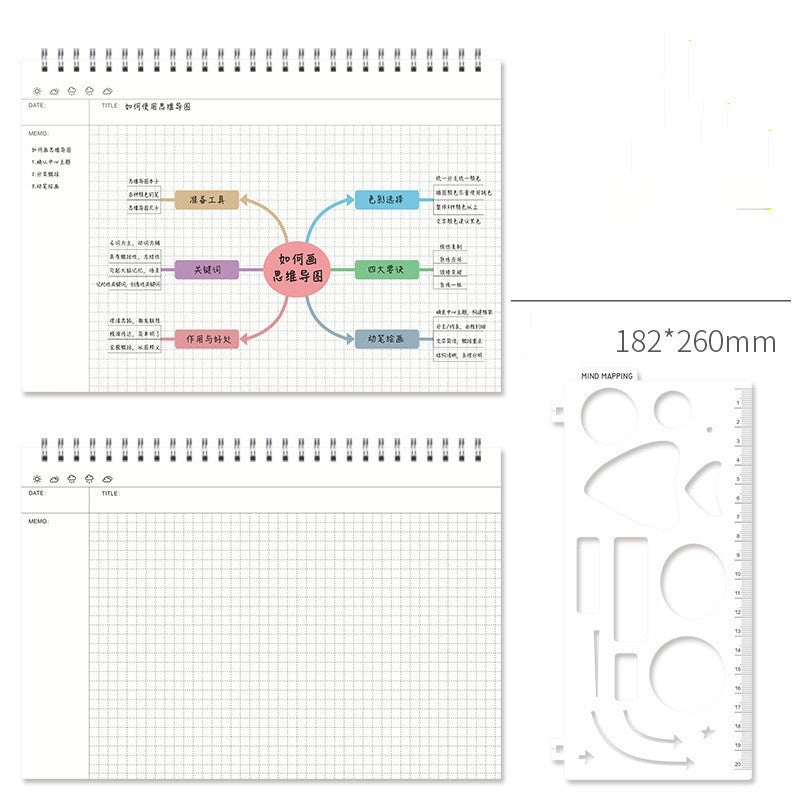 Mind Map Notebook With Template A4 Large Soft Leather