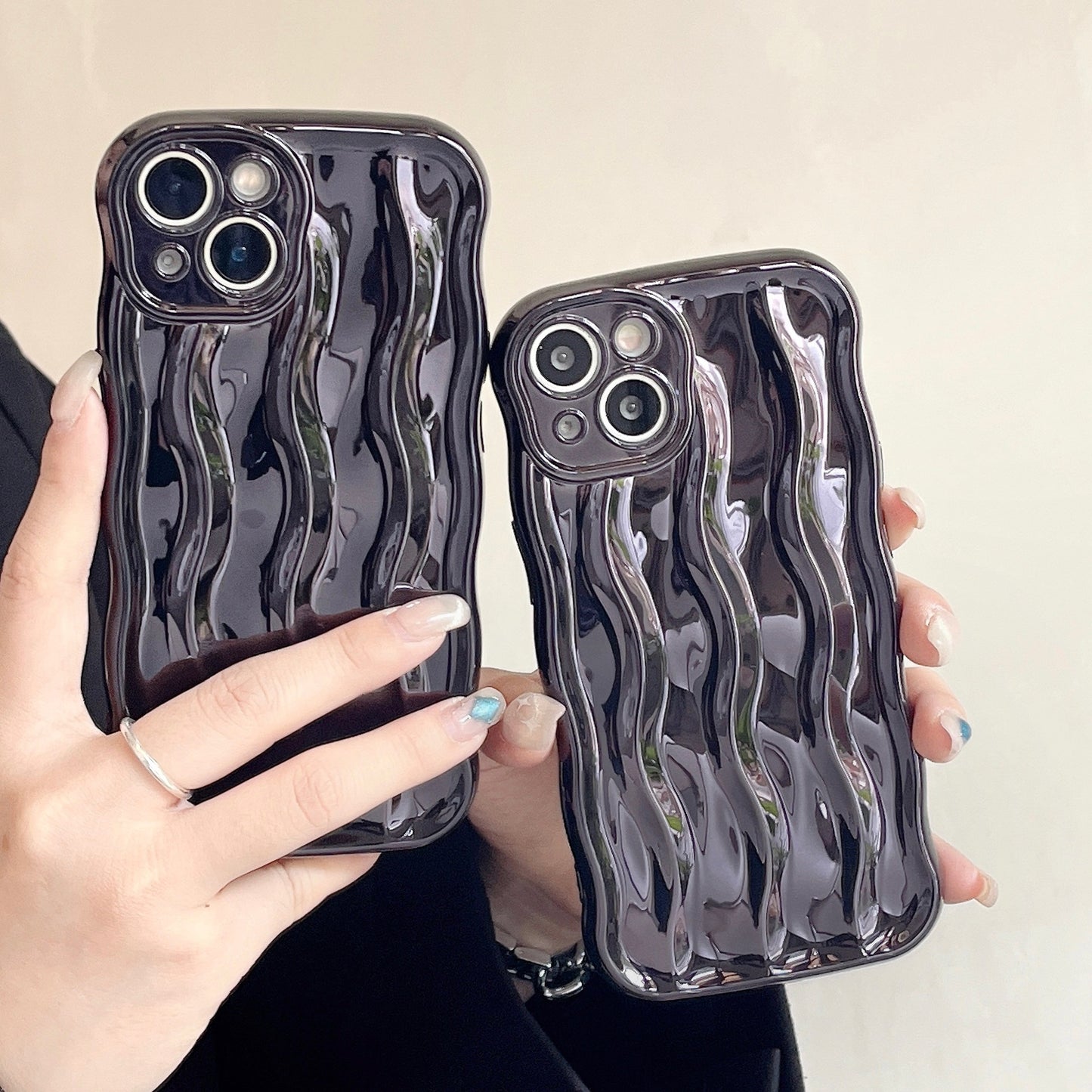 Electroplating water ripple-proof phone case solid color