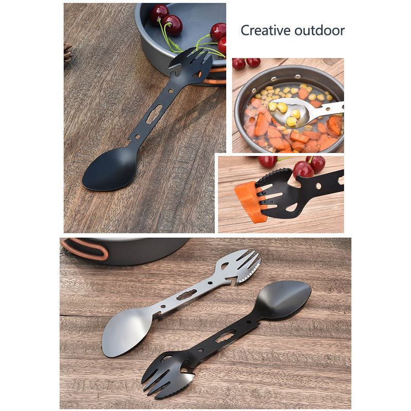 Stainless Steel Multifunctional Fork Spoon Combination Bottle Opener