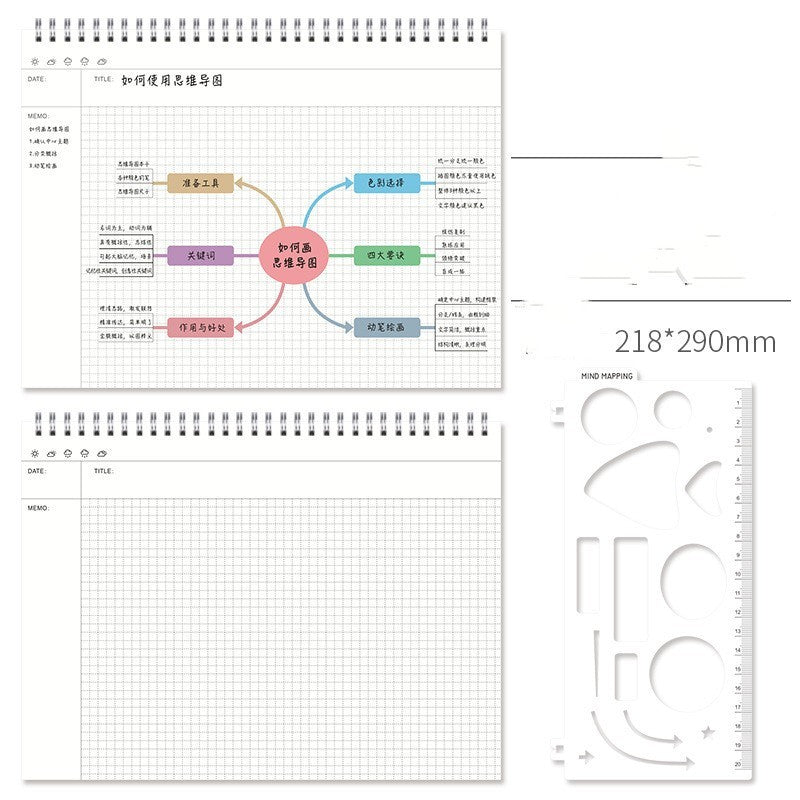 Mind Map Notebook With Template A4 Large Soft Leather
