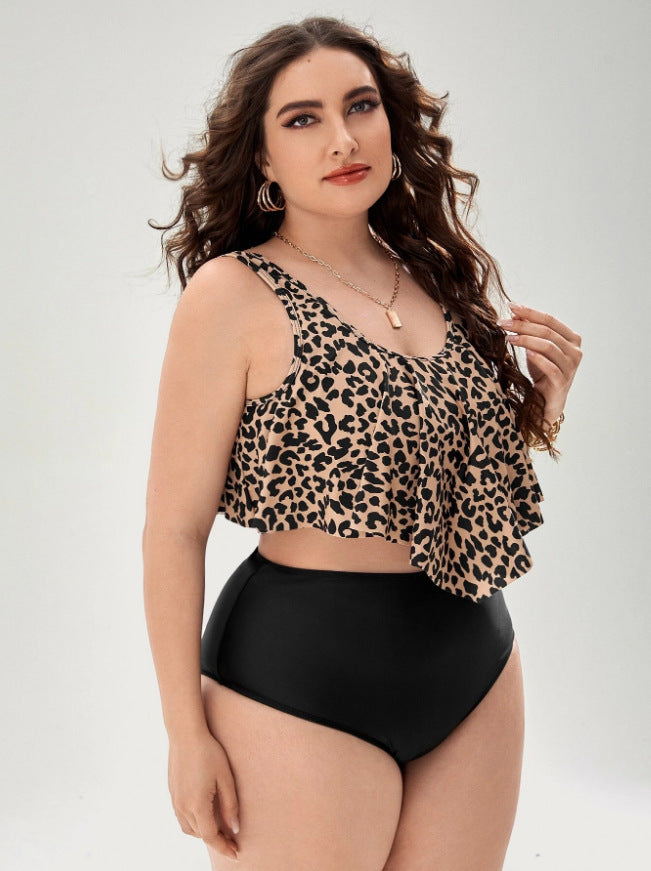 Bikini-Badeanzug mit Leopardenmuster für Damen