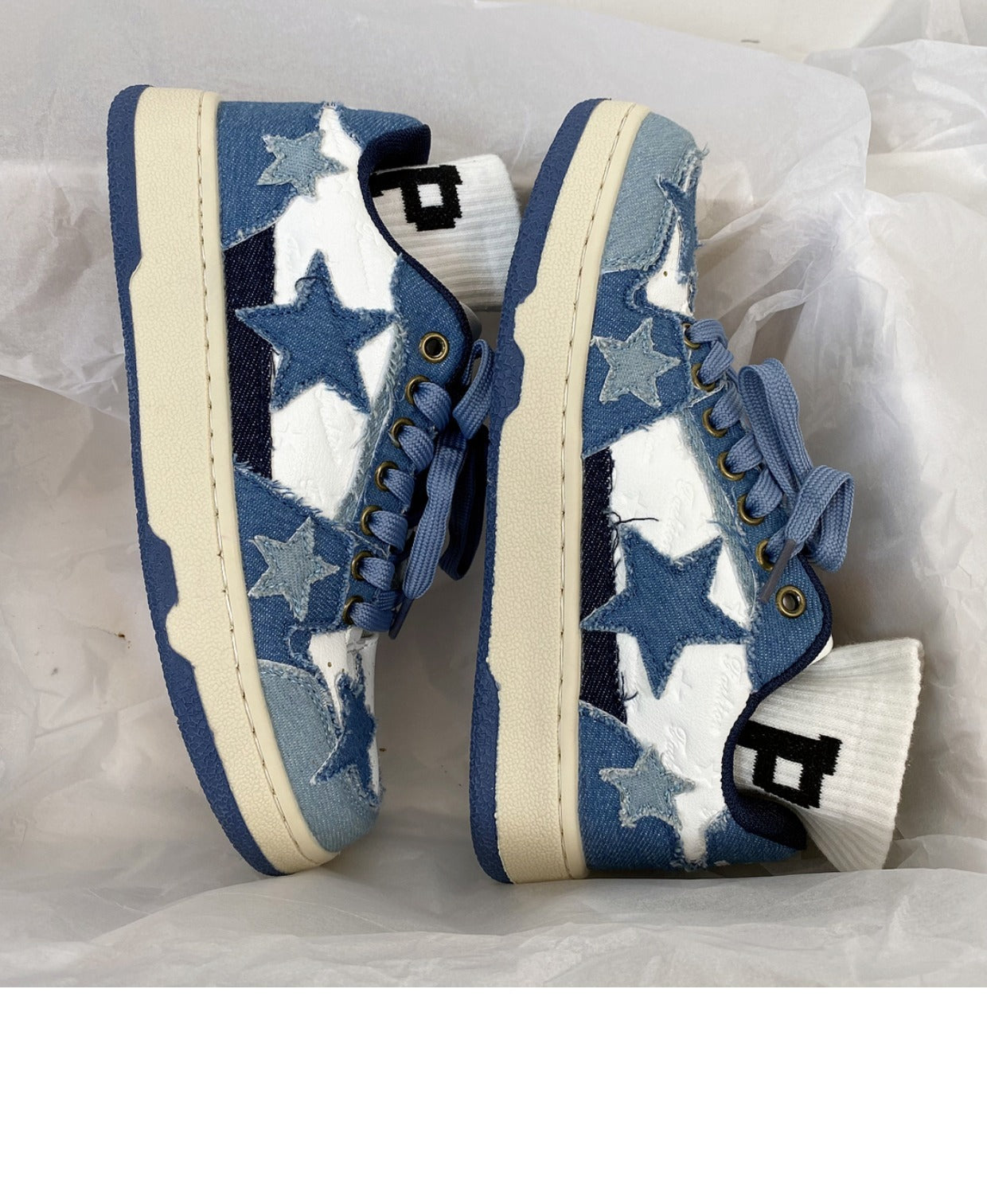 Niche – Retro-Sneakers in Denim-Blau im Hong Kong-Stil