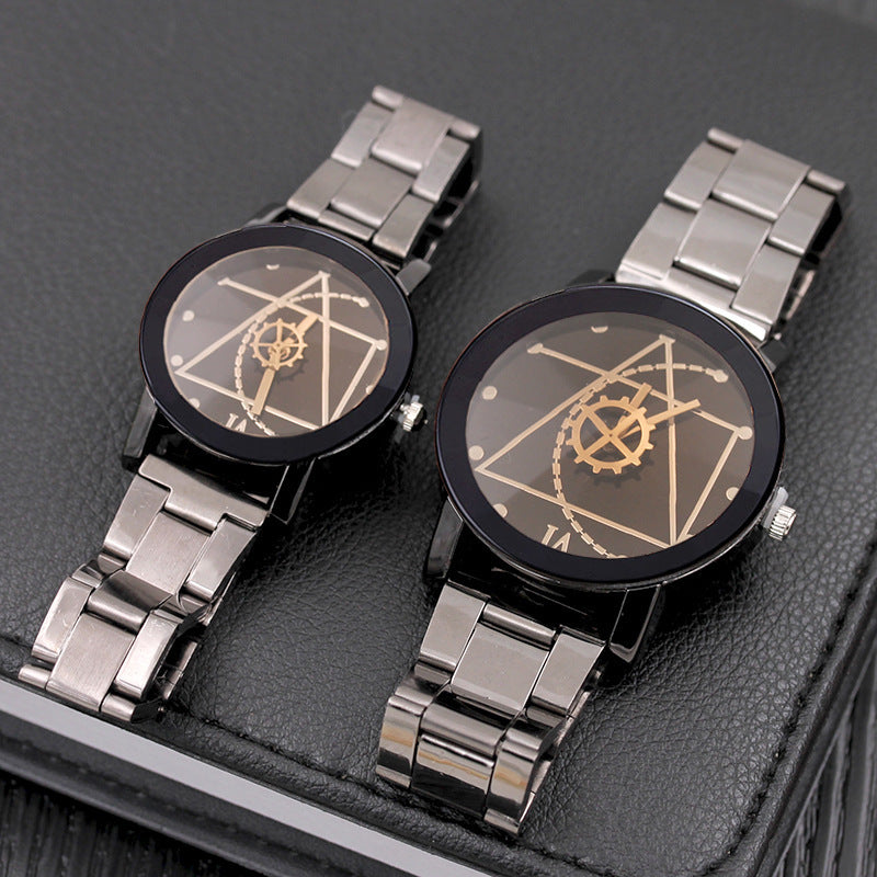 Fashion Gear Compass Steel Watch Men and Women Couple Watches