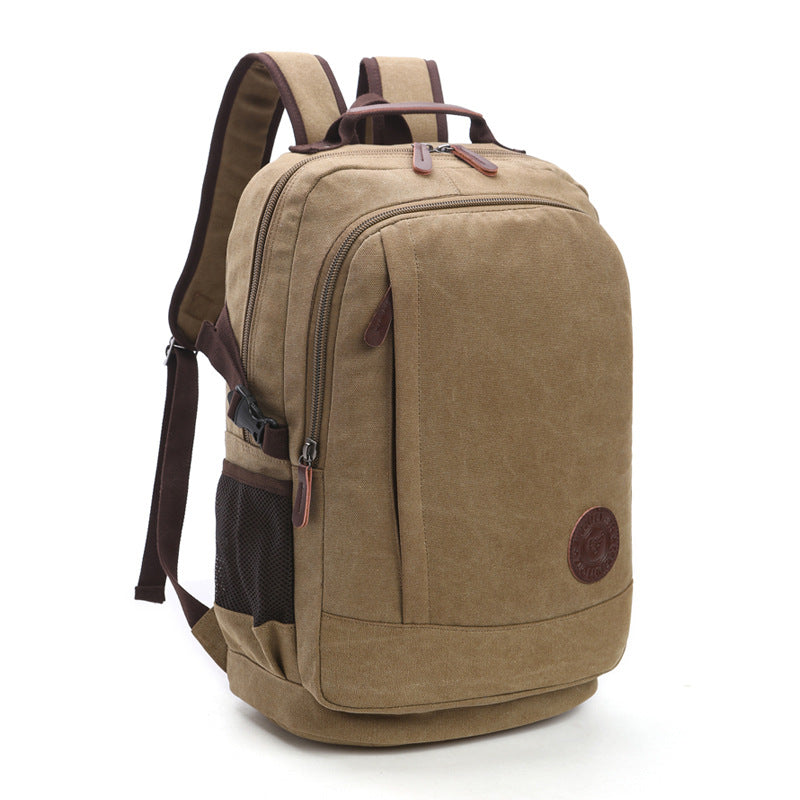 Men's and Women's Wear-resistant Washed Canvas Backpacks, Street Casual Fashion, Large Capacity, Multifunctional