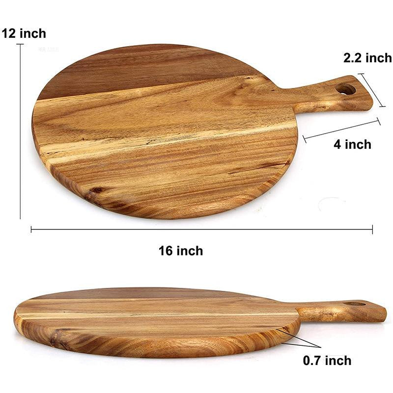 Handcrafted Round Acacia Wood Chopping  Pizza Board