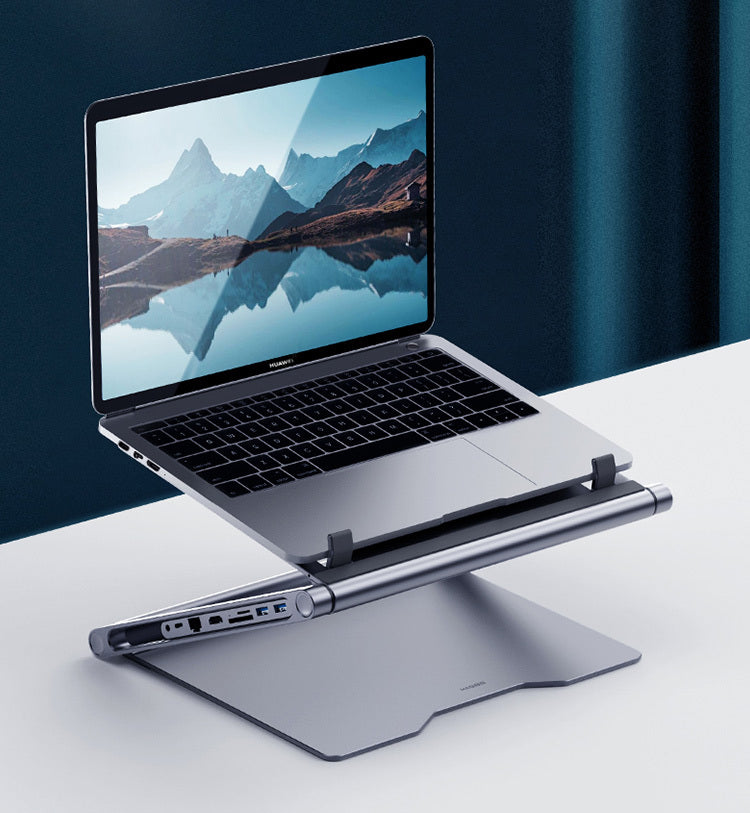 Lapstop Ständer mit 8-in-1 Docking Station