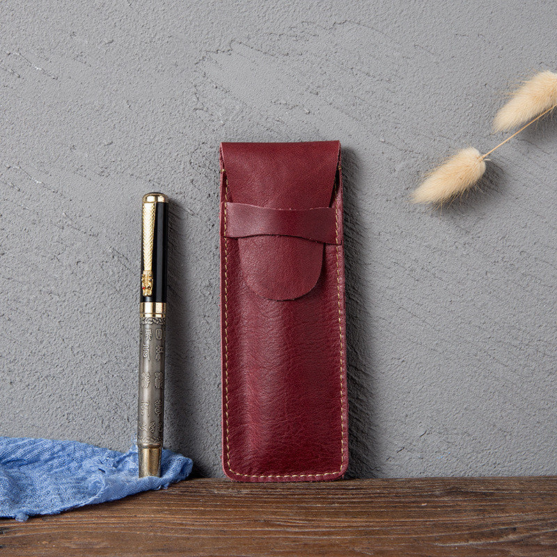 Multifunctional Retro Crazy Horse Leather Pencil Case