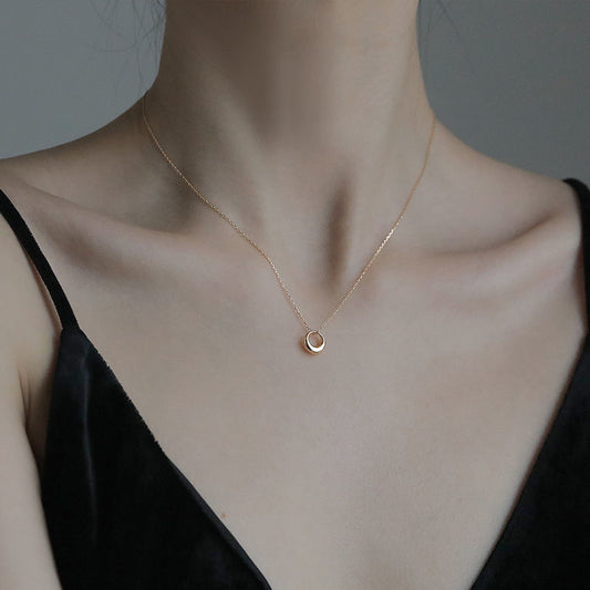 Geometric Circle Necklace For Women Ins Simple Clavicle Chain Temperament Niche Normcore Bag