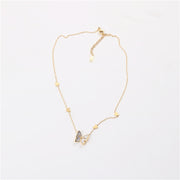 Shell Butterfly Necklace Ins Cold Style 18K Gold