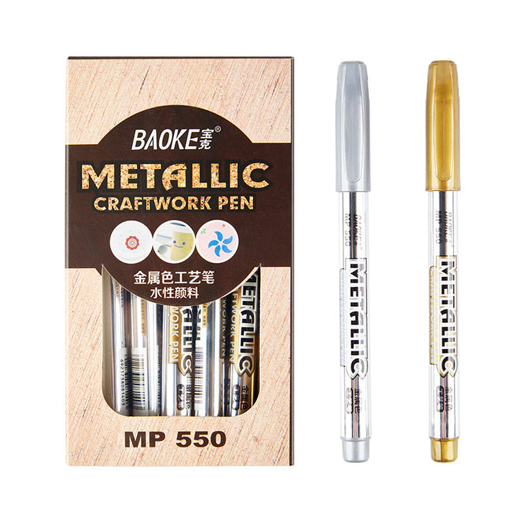 Baoke 550 Metallmarker in Gold- und Silberfarbe