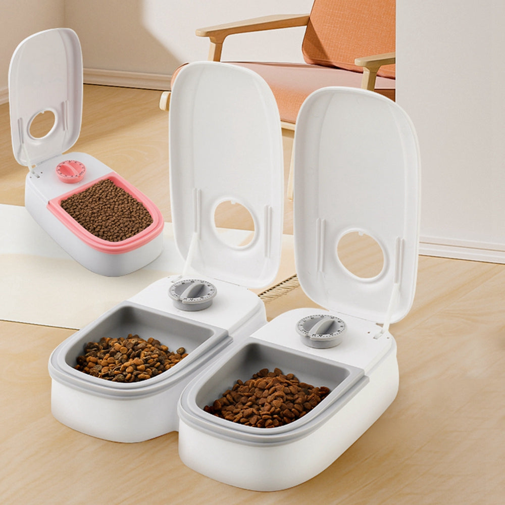 Automatic feeder with intelligent timer for cats and dogs