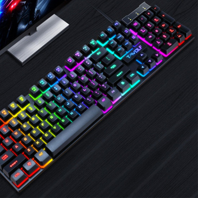 Leuchtende kabelgebundene Gaming-Tastatur mit USB-Anschluss