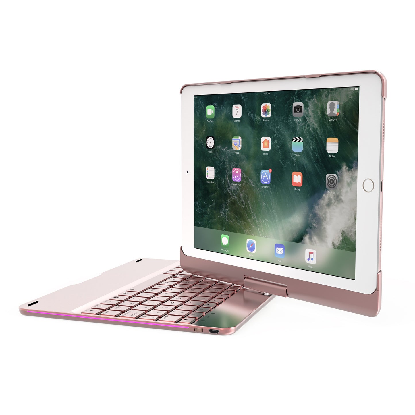 iPad Universal 360 Degree Rotating with Breathing Light Bluetooth Keyboard