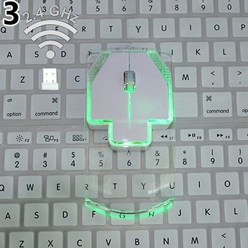 Creative Ultra-thin Transparent Wireless Optical Luminous Mouse