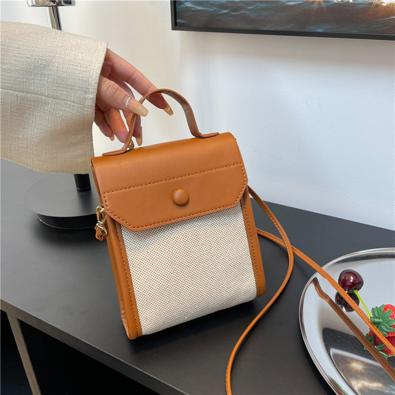 Simple small square fashion color block shoulder crossbody bag