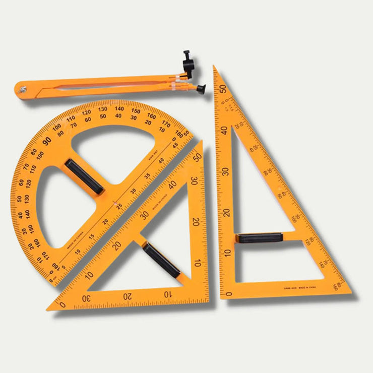 Dreieckiges Lineal und Winkelmesser-Set, Mathematik-Lehrmittel