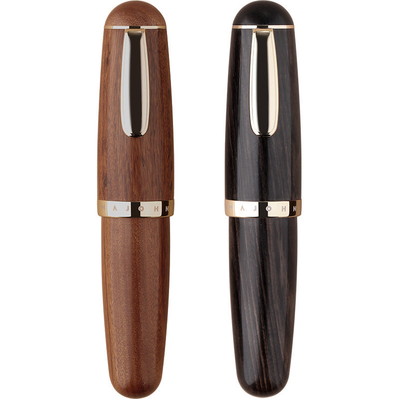 Solid Wood Ink Pen Fine Tip Cute Chubby Short Pen