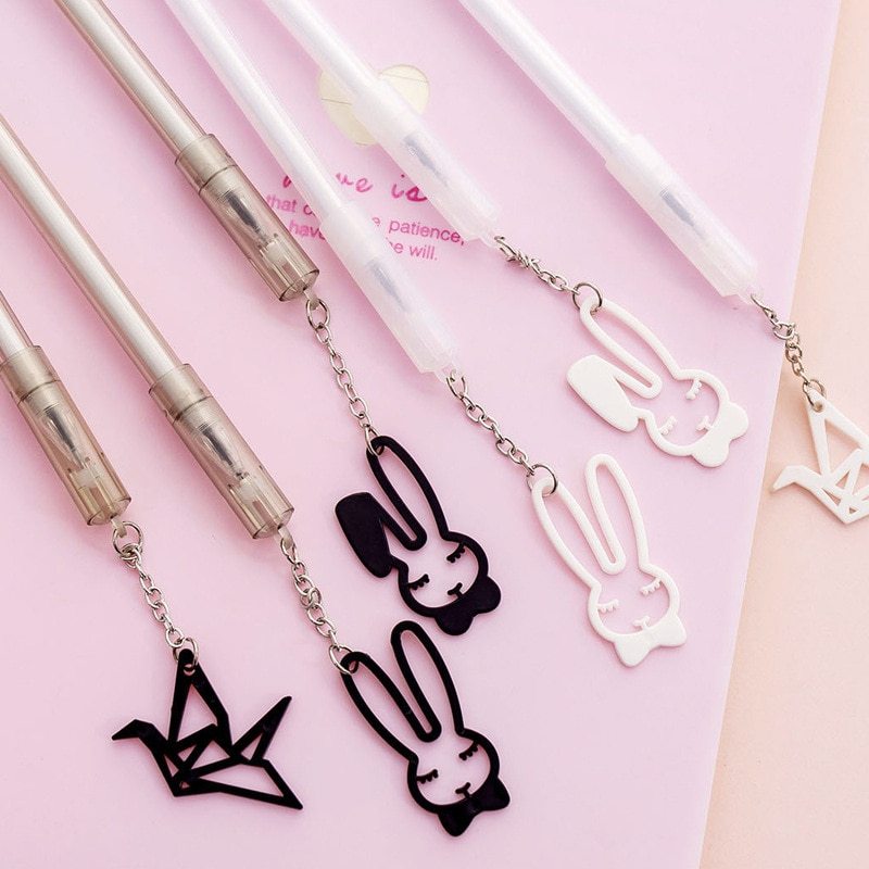 Paper crane rabbit pendant gel pen