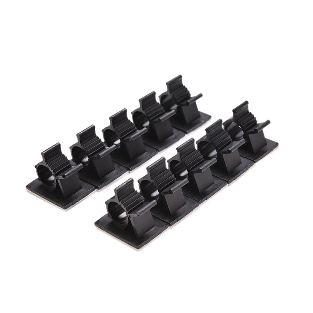 Nylon Black Self-Adhesive Cable Clamp 13mm Wire Cable Clip 10pcs