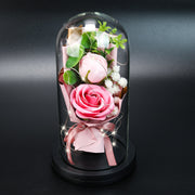 Lampe mit Glasschirm „Rosé“